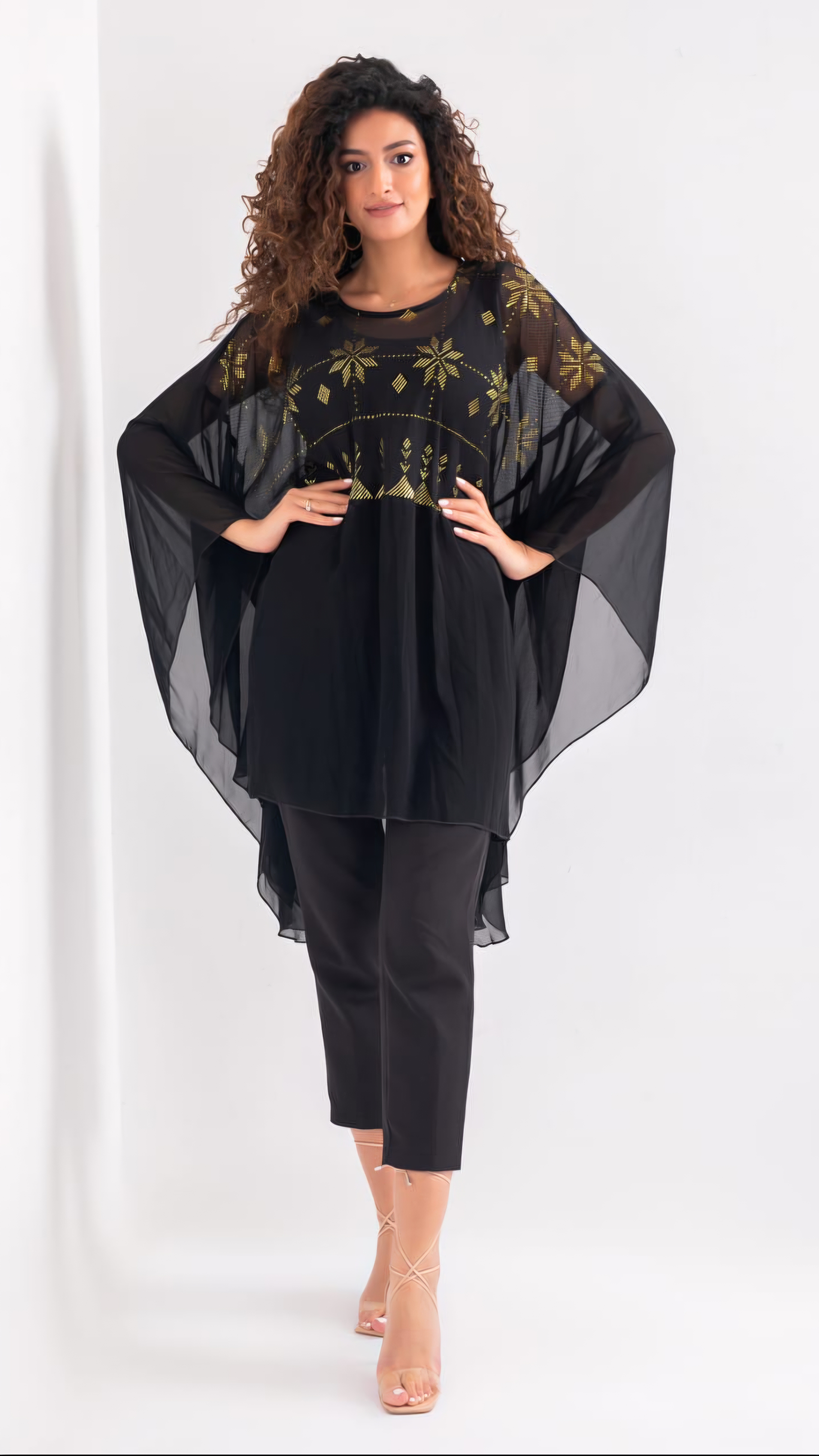 Butterfly Blouse Black Gold