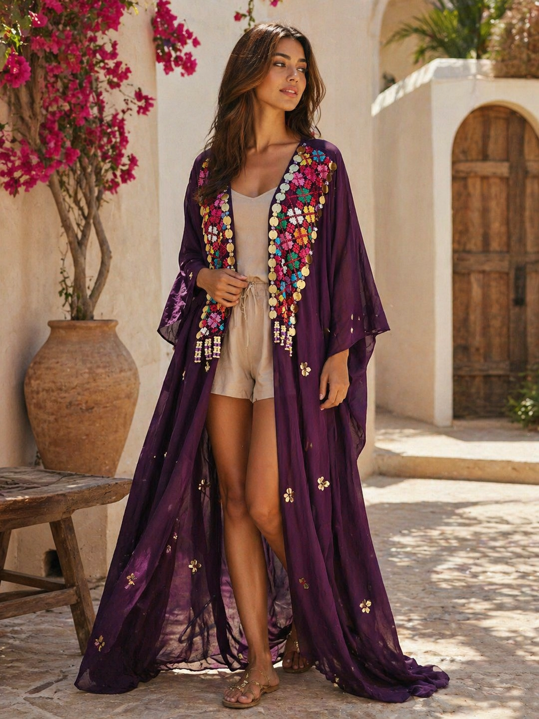 Chiffon Kimono Purple