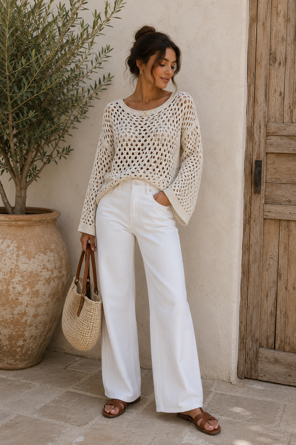Knit Blouse Beige