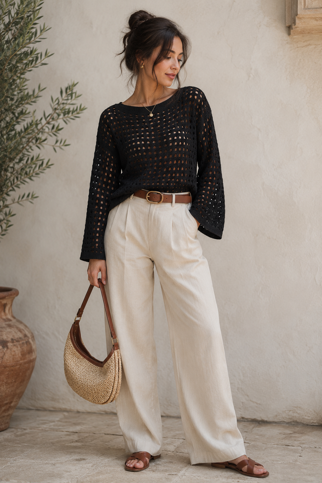 Knit Blouse Black
