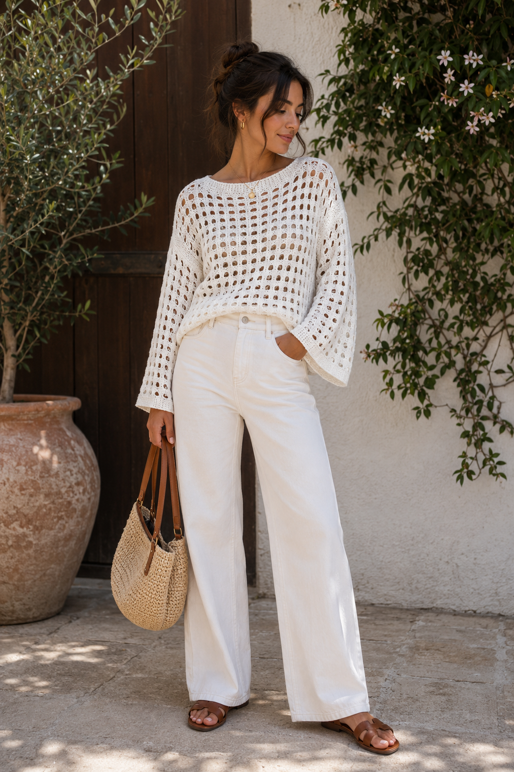 Knit Blouse Off-White