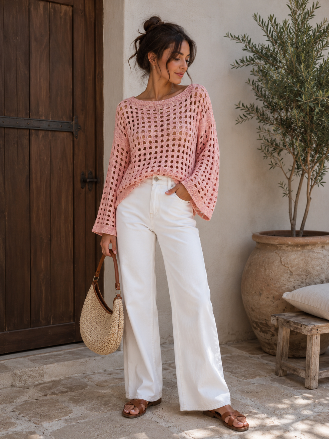 Knit Blouse Pink