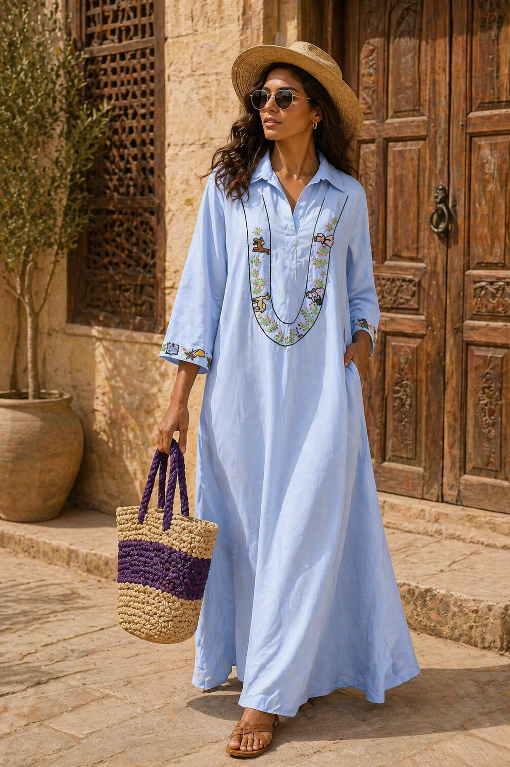 Linen Dress Blue 1